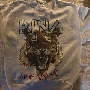 Anine Bing Kids Tiger Graphic Sweatshirt - Cream